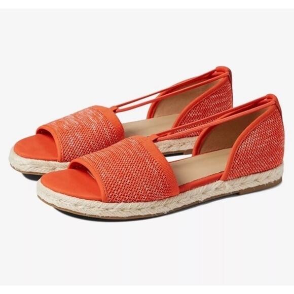 Eileen Fisher Mews Magma Melange Orange Knit Espadrille Flat Sandals Size 9 - Picture 1 of 5